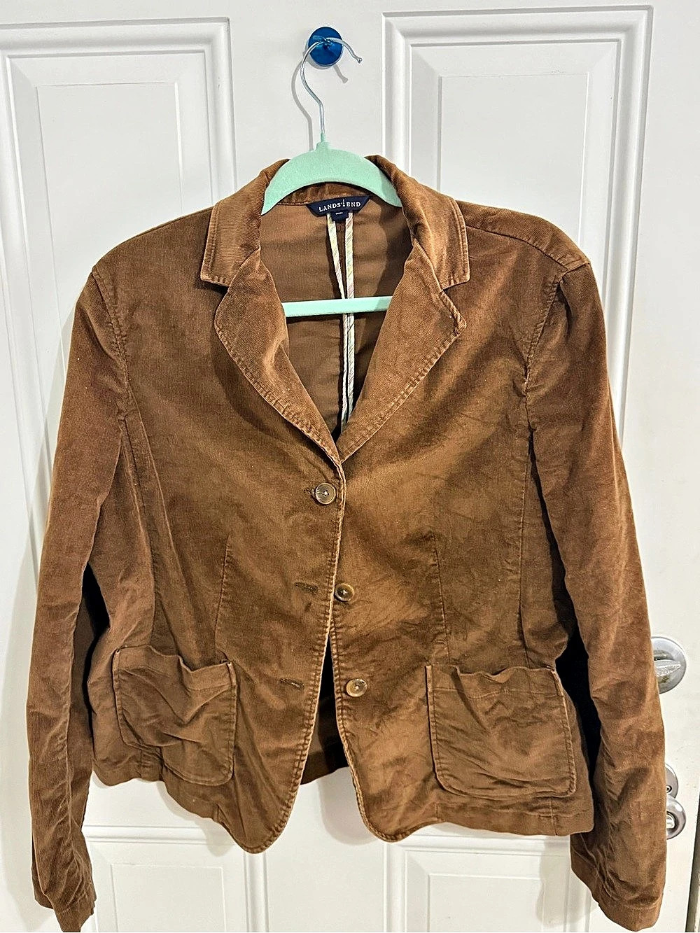 Lands' End Brown Corduroy Blazer Size 14
